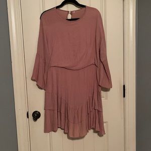 Pink mid length dress. Flowy.